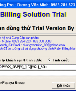 PHẦN MỀM TÍNH CƯỚC TỔNG ĐÀI KX-TES824